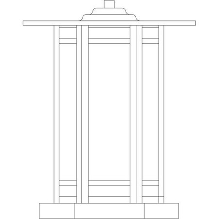 Arroyo Craftsman 9" Etoile Column Mount, Antique Copper, Gold White Iridescent and White Opalescent Glass ETC-9GWC-AC